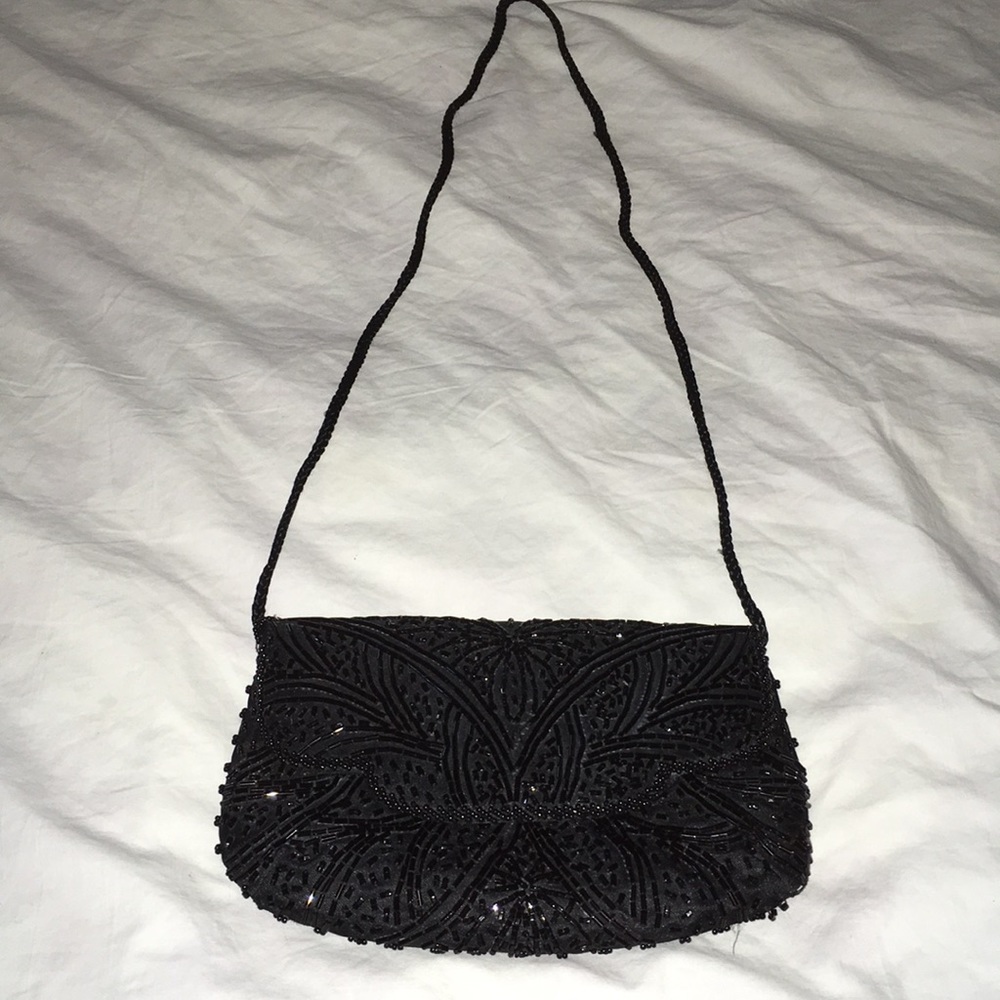 Women’s Black Beaded Formal Purse